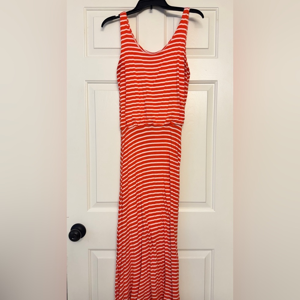 Stitch Fix Renee C Orange & White Striped Maxi Dress